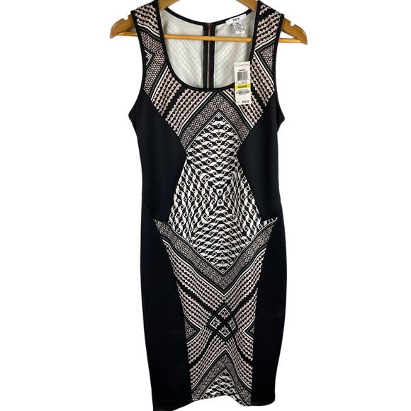 Bar III Cambridge Cameo Rose Combo Sleeveless Shift Bodycon‎ Dress Size Medium - Picture 1 of 9